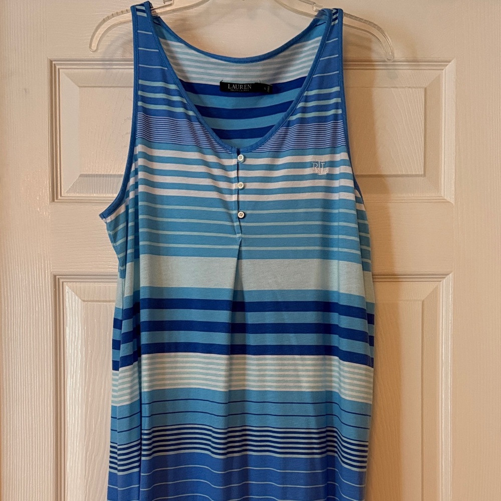 Lauren Ralph Lauren Blue Striped Swim Coverup